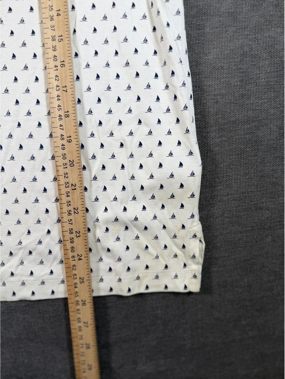 Polo Ralph Lauren Classic Fit XS White Polo Shirt with Navy Sailboat Print